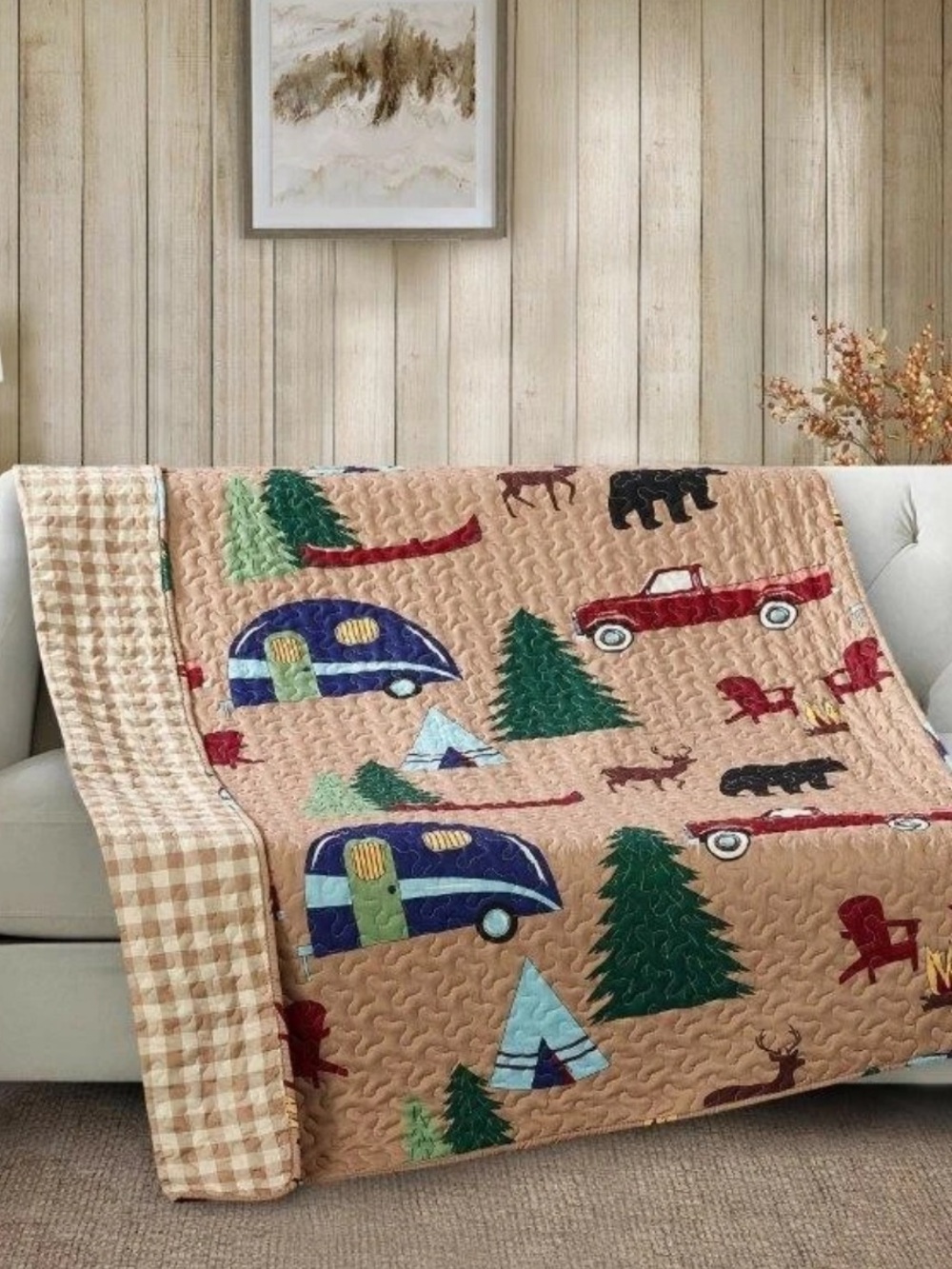 Woodland Campin' Lightweight
Reversible Throw Blanket by Virah Bella